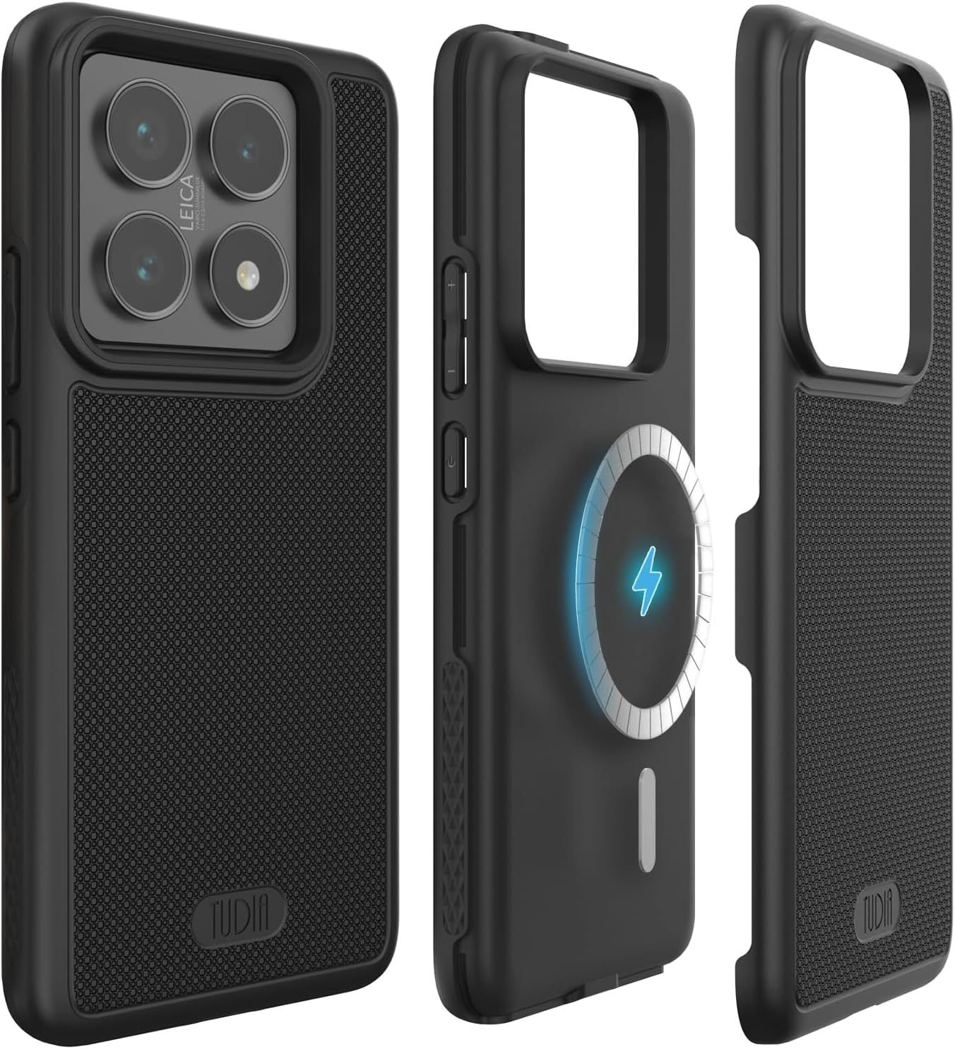 TUDIA MergeGrip [Military Grade] for Xiaomi 14T Pro 5G Case (2024) - [Drop Tested] Dual Layer Shockproof Slim Heavy Duty Tough Protective Phone Cases Cover (Black, Magsafe Compatible)
