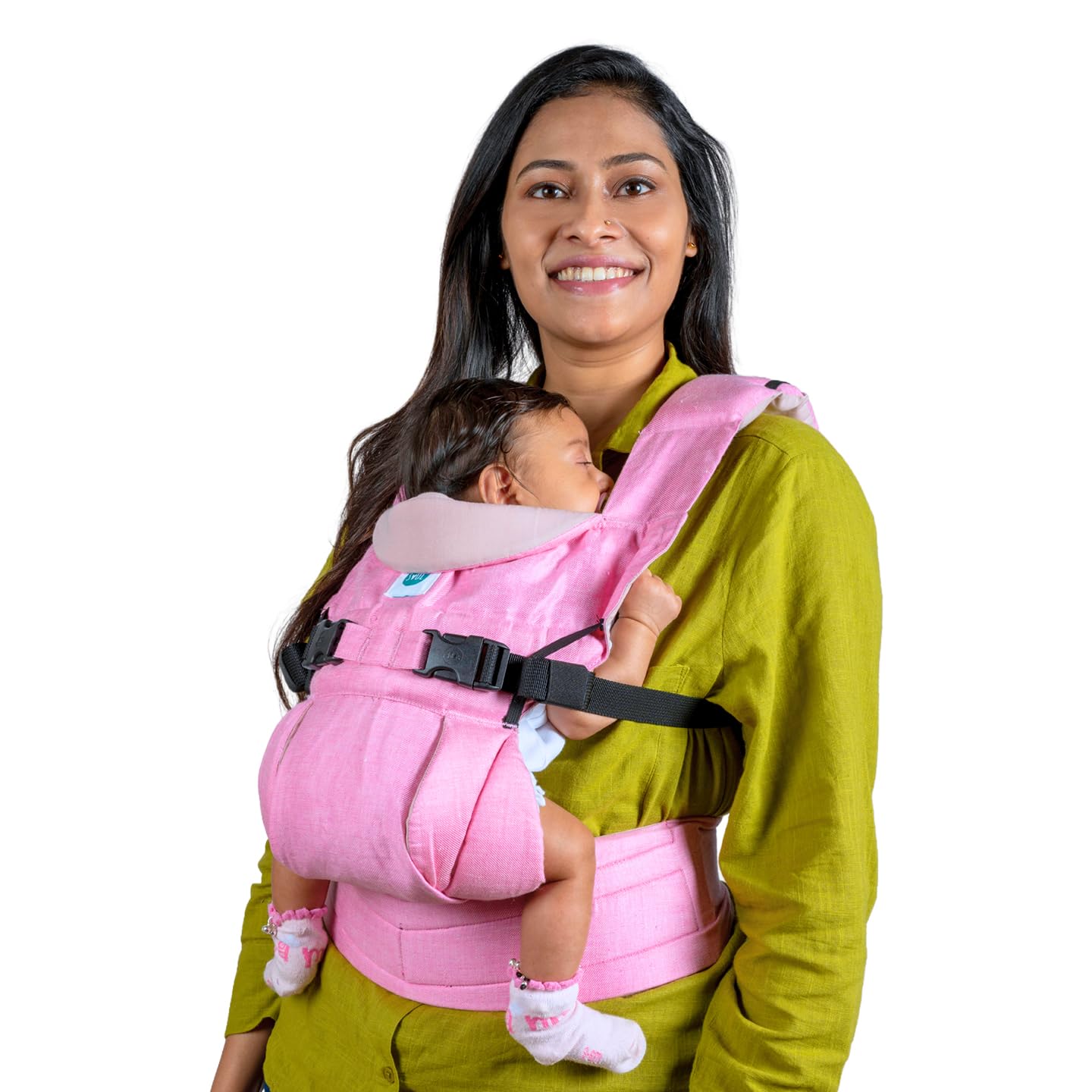 SOULSLINGS 4-in-1 Lali Baby Carrier Bag - Bloom - Cotton | Compact & Lightweight (400g) | Adjustable for 0-24 Months (4-15kg) | Machine Washable & Handwashable | Breastfeeding Friendly-image-40