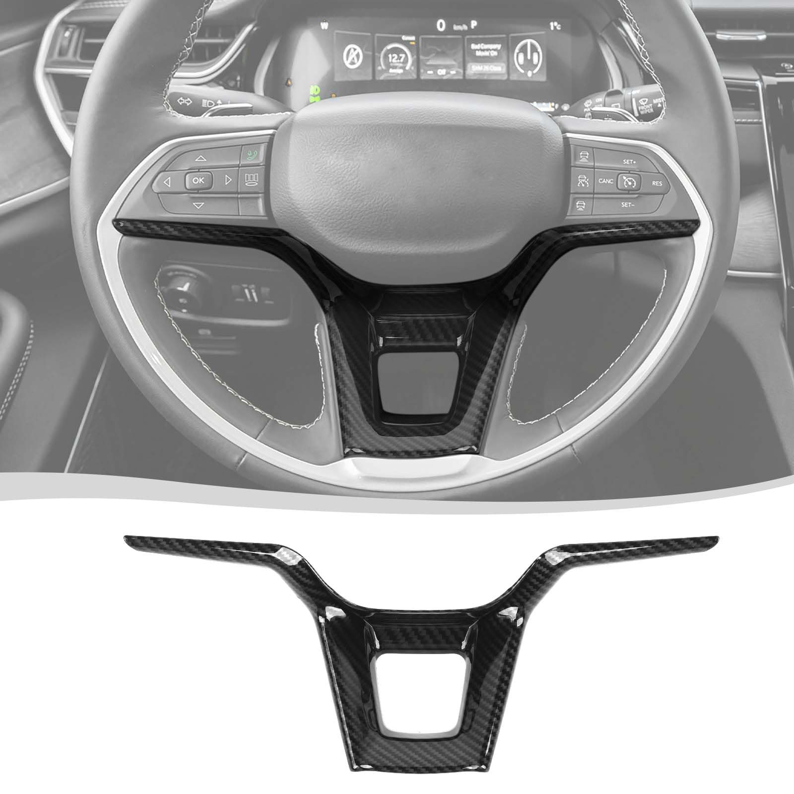 Consola Central De Automóvil De Fibra De Carbono Suave De Calidad Real, Panel De Navegación, Pantalla De Radio, Marco Envolvente, Adhesivo Premium Compatible Con Dodge Durango 2014-2020 Accesorios