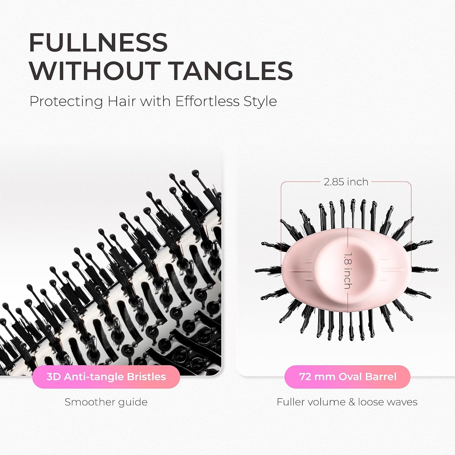 TYMO Hair Dryer Brush Blow Dryer Brush in One, 4 in 1 Ionic Hairdryer and Styler Volumizer with Oval Titanium Barrel, Hot Air Straightener for Smooth Frizz-Free Blowout, Pink