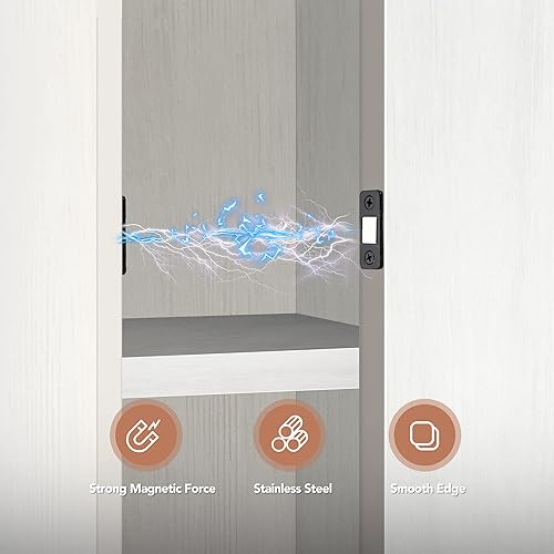 Miniatura 2 de Ravinte Pestillo magnético para puerta, cierre magnético ultrafino para gabinete con adhesivo fuerte, imanes ocultos para puerta de gabinete, cierre
