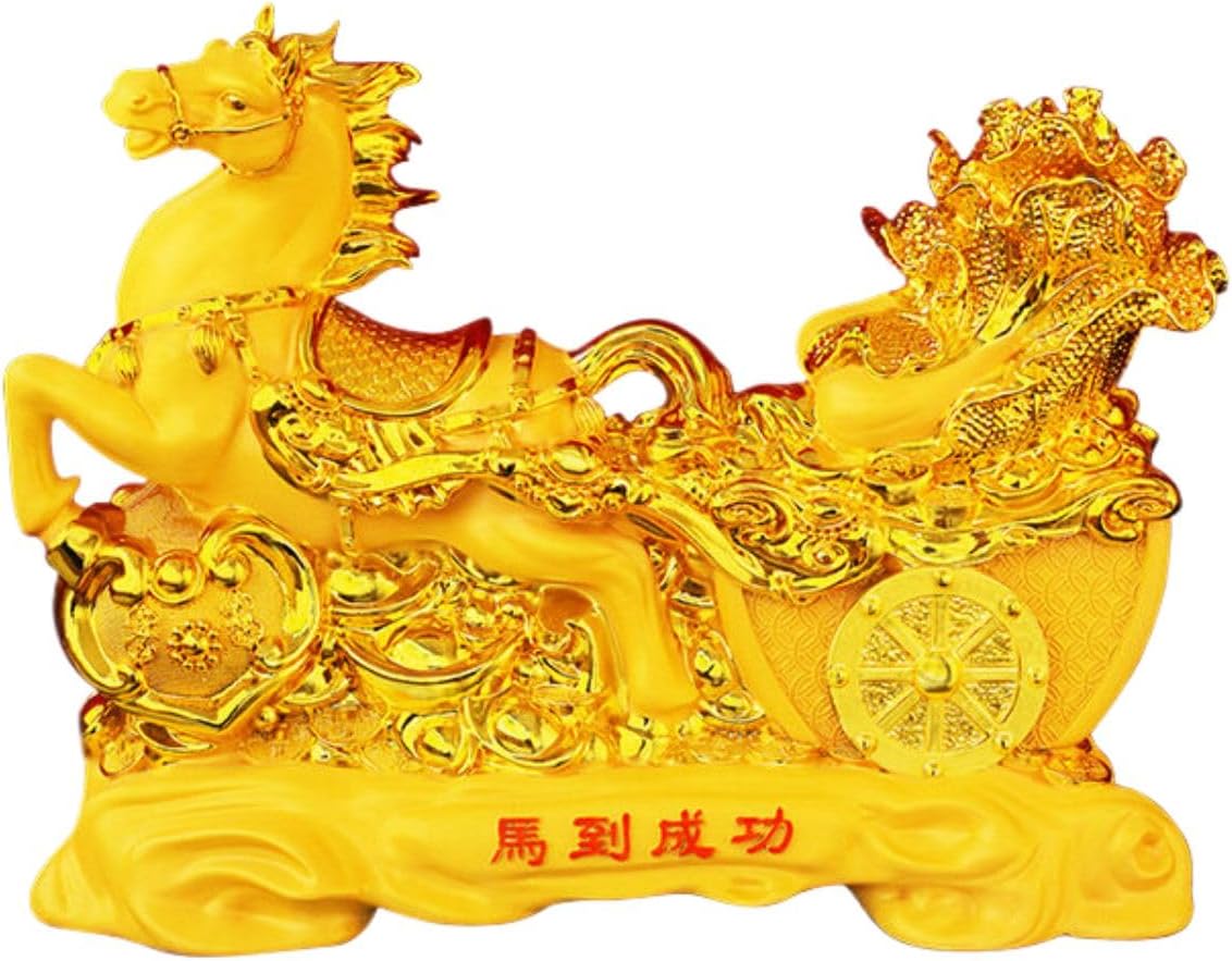 马摆件 Feng Shui Figurine Home Office Decor Chinese Gifts 招财马到成功生肖工艺品客厅办公室家居酒柜装饰品乔迁礼品 8737