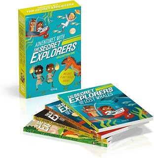 Secret Explorers 4-Book Box Set by SJ King: Educational Adventures in Dinosaurs, Space, Egypt & Oceans for Kids 7-9