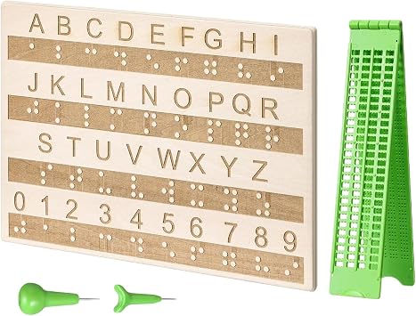Braille Writing Tools 4 Lines 28 Cells Visual Impairment Learning Tool | Portable Braille Slate Teens Adults Students Teachers Schools Classroom Home Homeschooling Training Centers