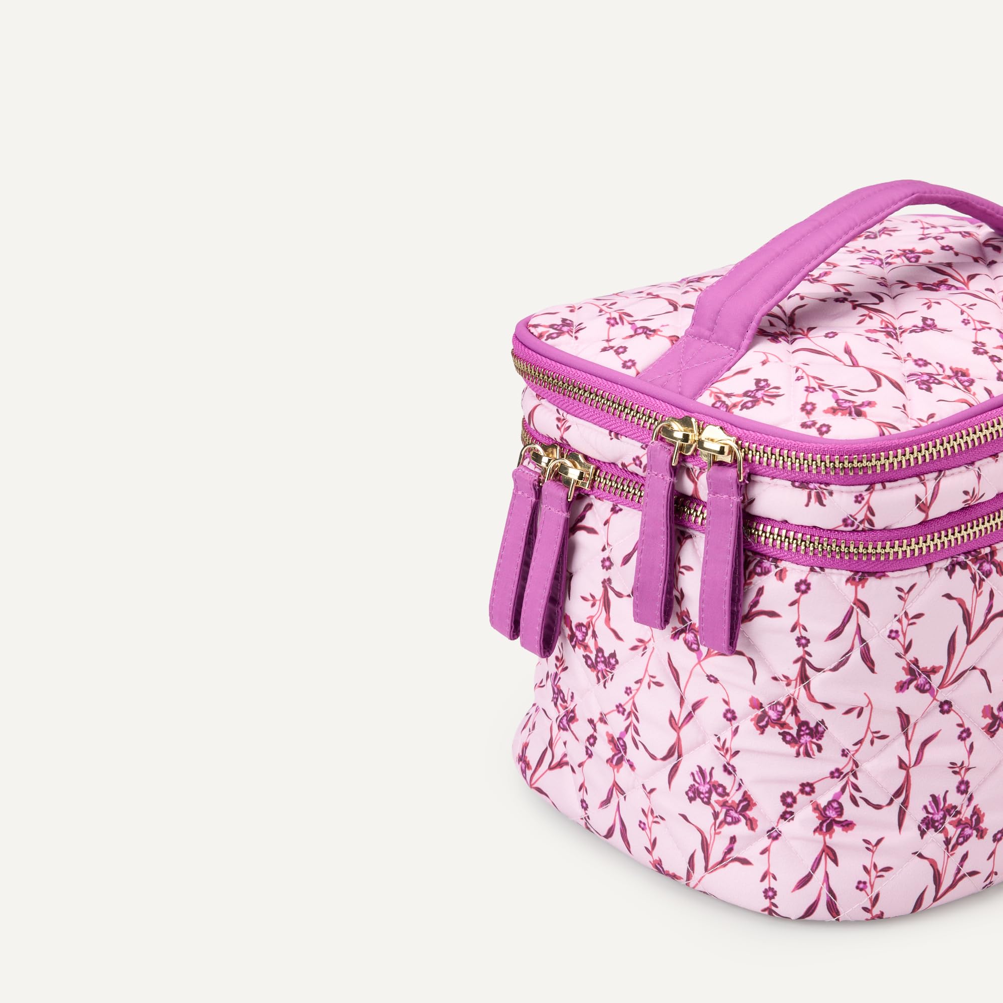 Amazon Essentials Donna Borsa per il Trucco Trapuntata con Porta Pennelli