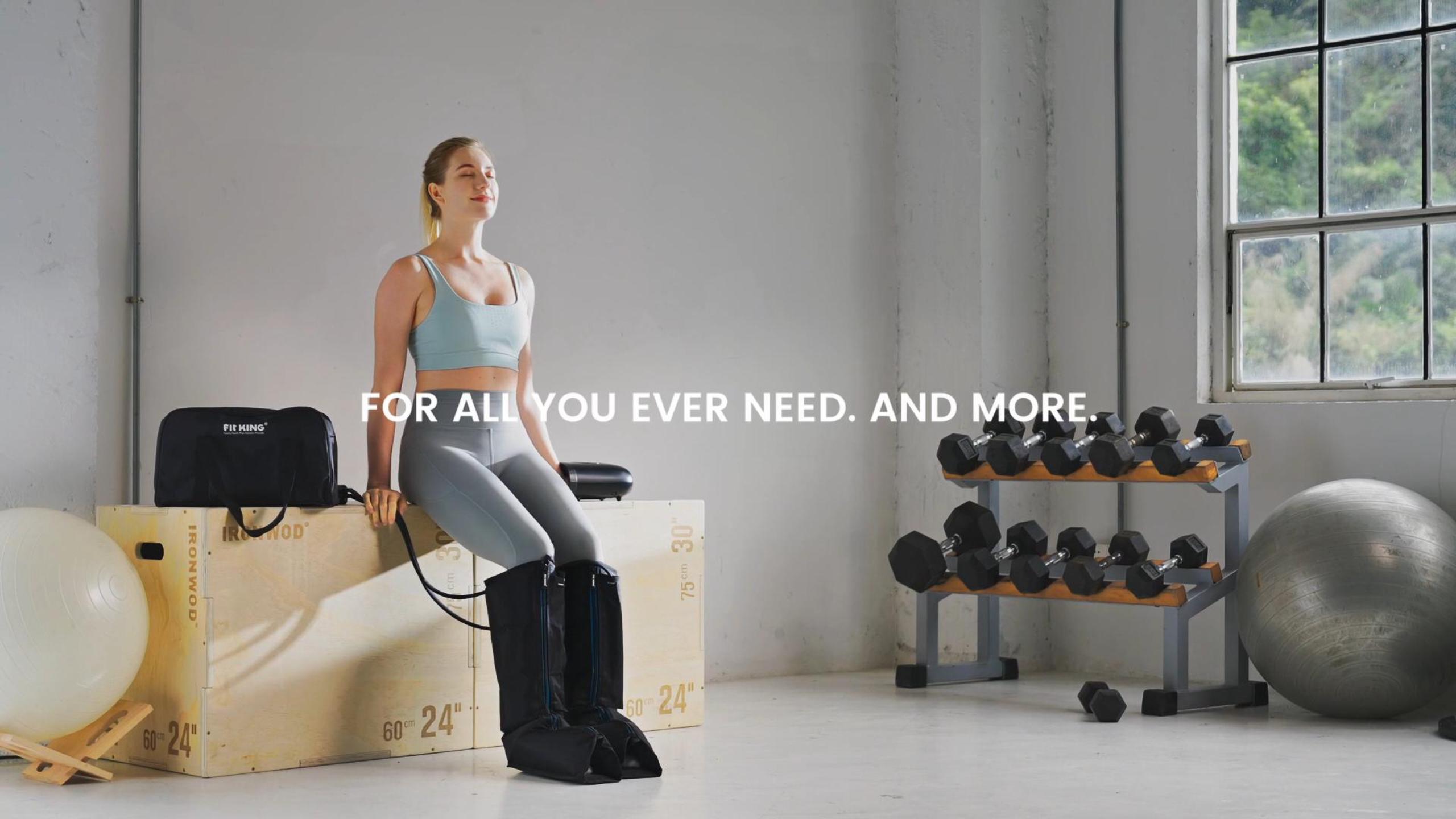 FIT KING - - FIT KING Air Compression Leg Massager, Pneumatic Compression Boots For Circulation & Pain Relief, Swelling, Edema, RLS - Foot And Calf Massager Gift For Mom Wife