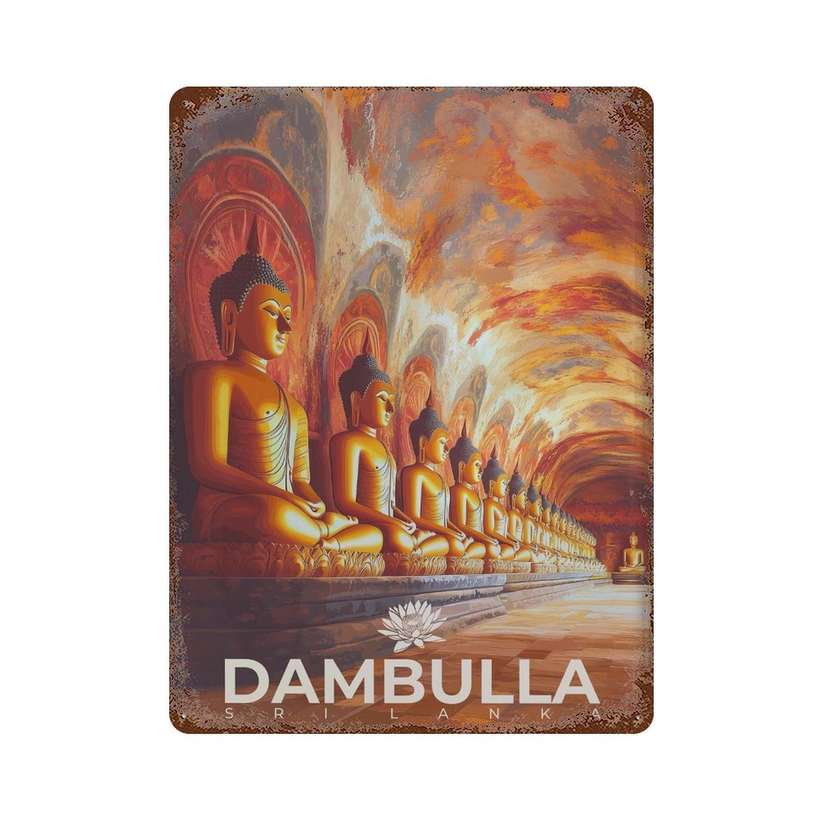 xiaoxiaoshen Dambulla Cave Temple Sri Lanka Travel (2) Wall Decor Art Metal Tin Poster Modern Home Decor Art Home Bar Shop Decorations Vintage Sign 40x30cm