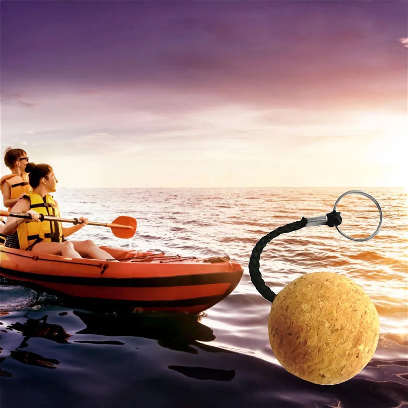 Portachiavi galleggiante 15 pezzi 50 mm portachiavi in ​​sughero for barca con sfera in acqua