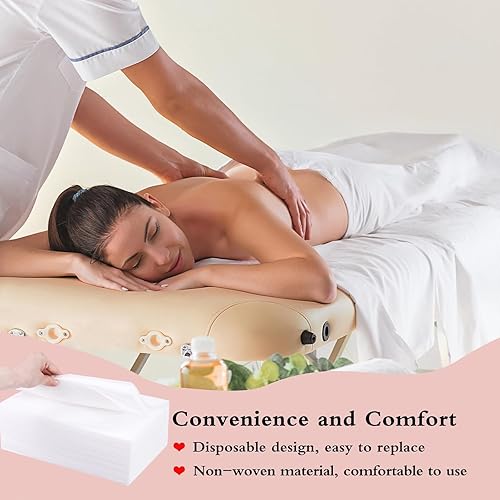 Vista 11 de MRJ Sábanas desechables rosas para mesa de masaje, 50 piezas de 31 x 71 pulgadas, fundas de cama de masaje de tela no tejida transpirable para spa