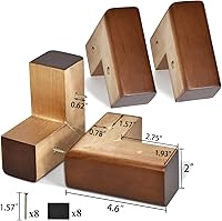 Vista 2 de AORYVIC Patas de madera maciza para muebles, elevadores de cama en forma de L, patas de muebles para sofá, tocador, mesa de armario, pies de sofá