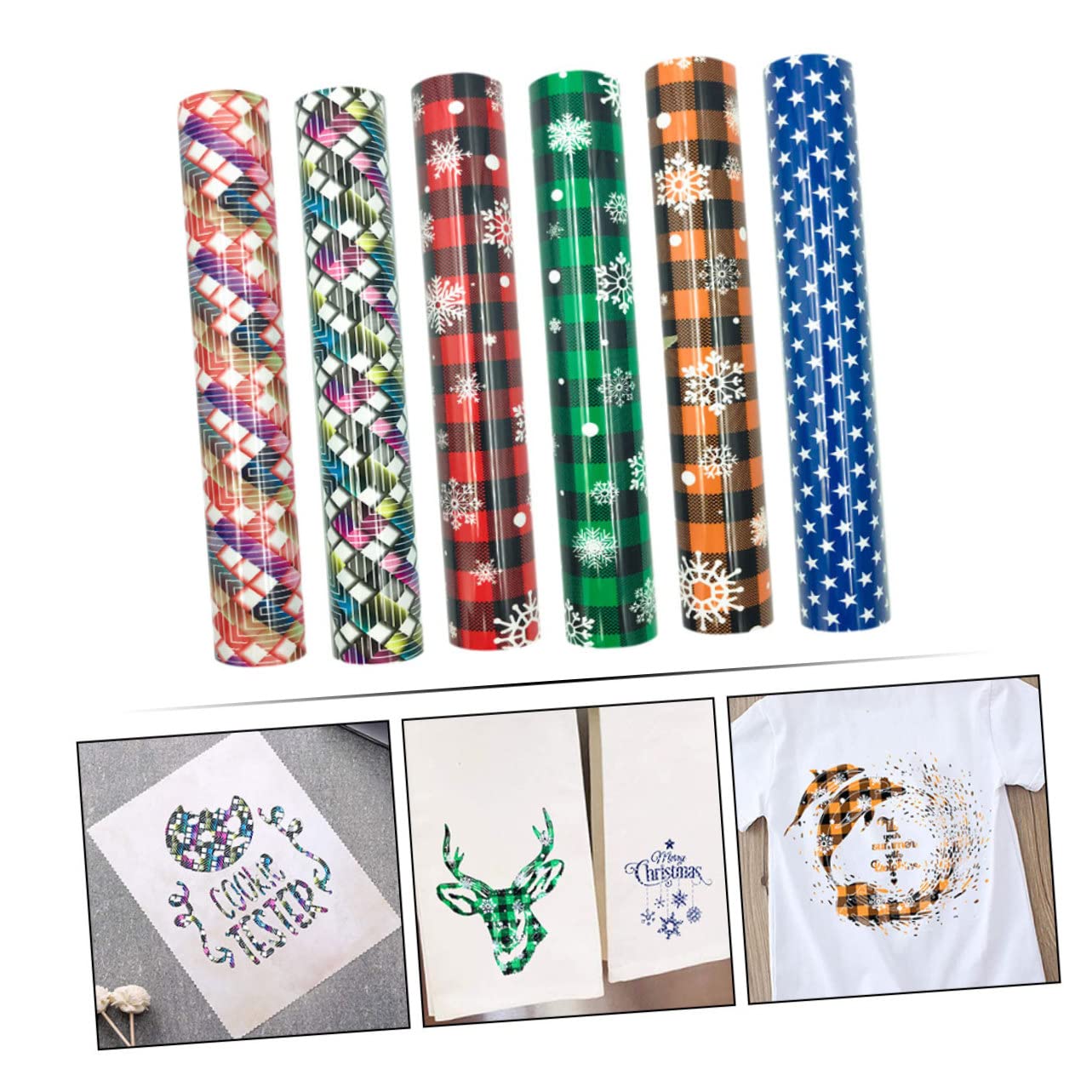 Operitacx 12stücke Teiliges Weihnachts-diy Transferfolie Pu Lettering Film Für Kleidung Thermotransferfolie Für Individuelle Designs Für Winterdeko Und Bastelprojekte