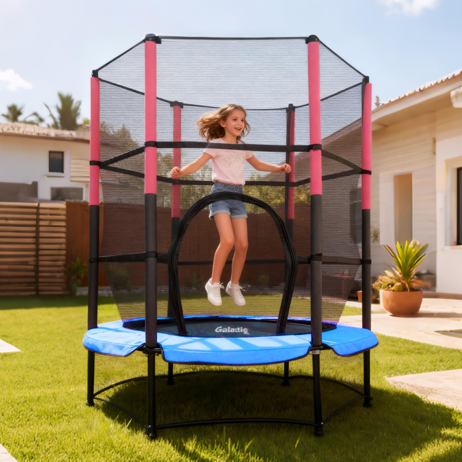 WestWood Mini Trampoline 1,4 M Avec Filet De Sécurité – Pour Enfants De 3 à 6 Ans, Usage Intérieur/extérieur, Poids Max 45 Kg