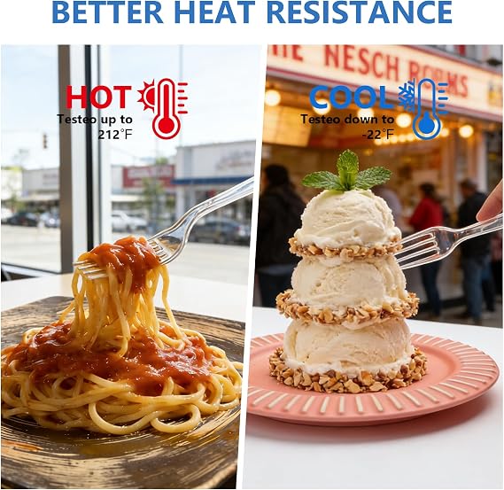 SACATR 500 Count Heavy Duty Clear Plastic Forks