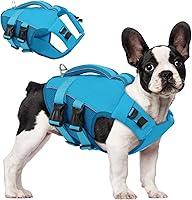 Vista 22 de ASENKU Chaleco salvavidas para perros, chaleco reflectante de alta flotabilidad para perros con asas duraderas para perros pequeños y medianos, Verde