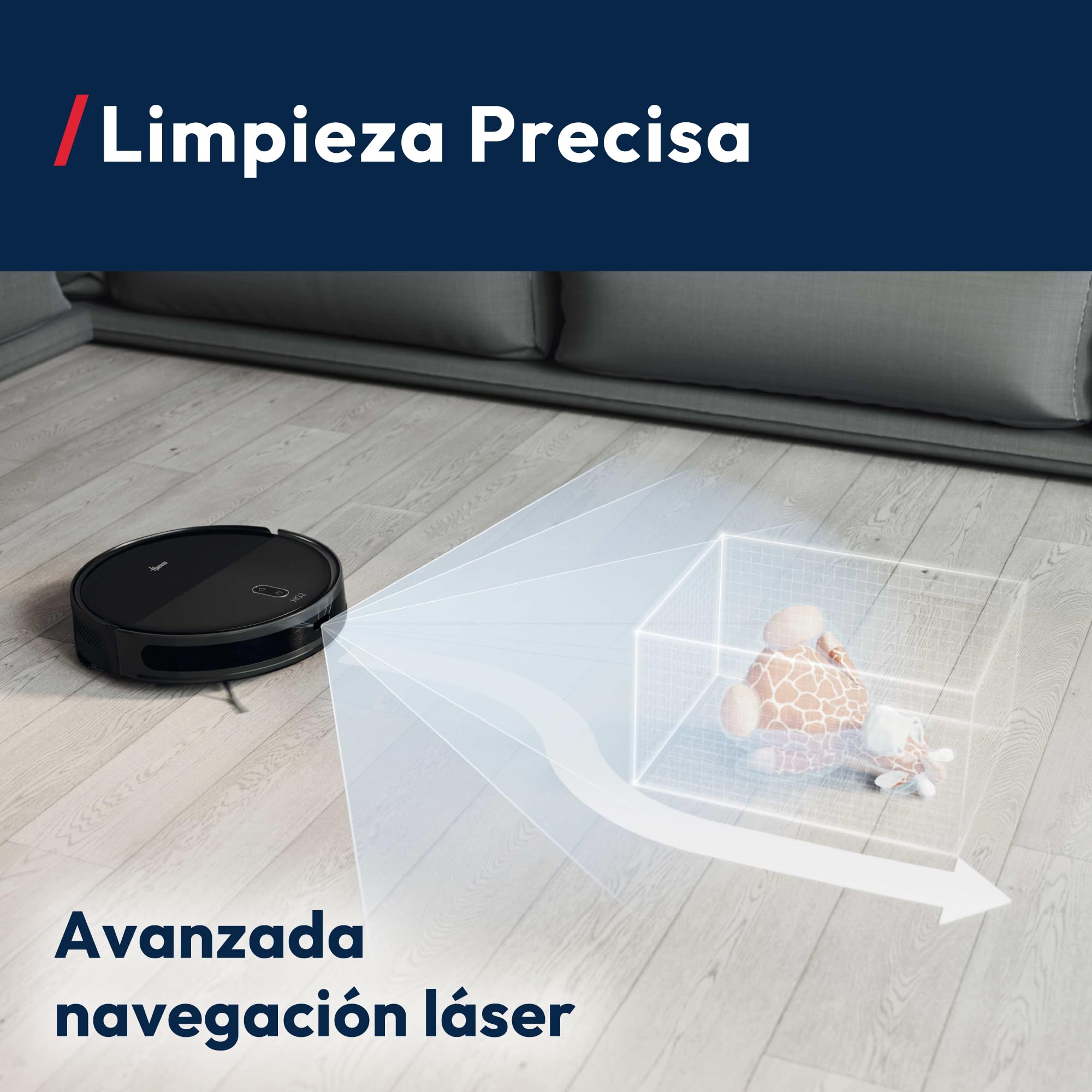Hoover HG2 Hydro Pro Robot Fregona con Estación de Vaciado | Ultra Fino, Succión de 5000Pa, Autovaciado y Carga, Navegación Láser, 160 Min de Autonomía