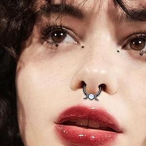 Amazon.com: CM Crareesi Mania Septum Rings 16G Moon Phase Septum