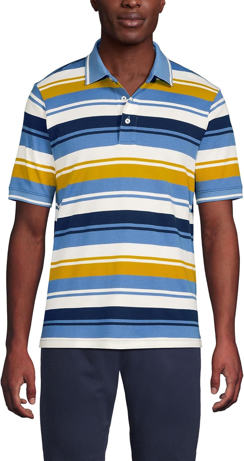 Lands' End Men's Short Sleeve American-Grown Supima Cotton Polo Shirt