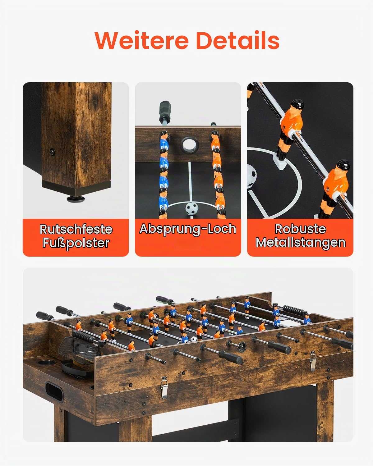 VEVOR Air Hockey Tisch (214 cm) mit Airhockey & Tischfußball & Pushern & Pucks, luftbetriebener Hockey-Spieltisch Multi-Kombinationstisch für Familienspielzimmer Partys Familientreffen Büro