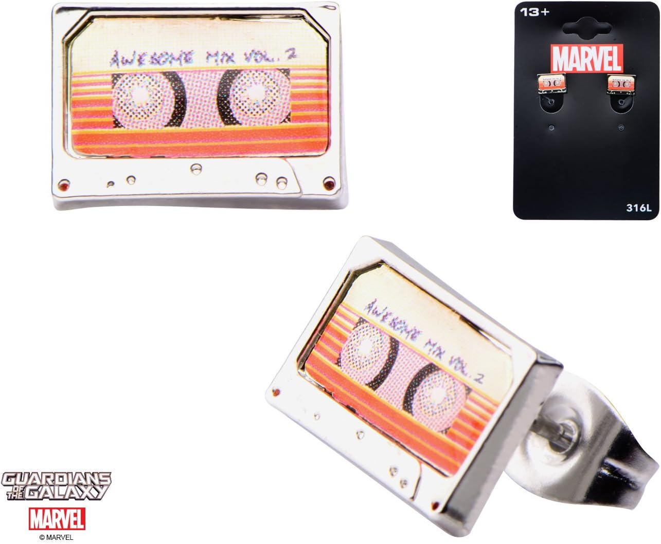 Marvel Guardians of Galaxy Awesome Mix Vol. 1 Tape Stud Earrings