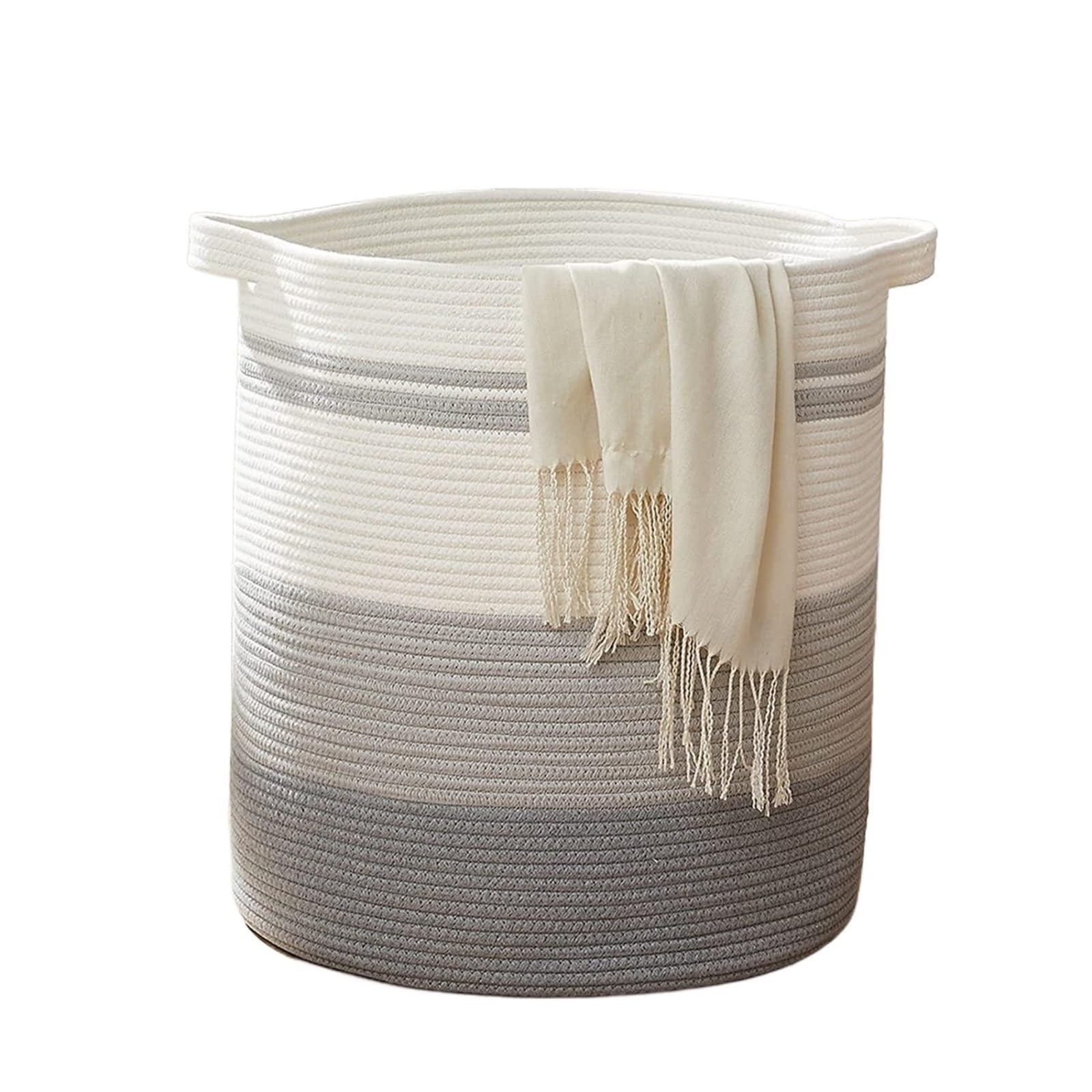 80L Laundry Baskets Hamper With Handles,Decorative Basket For Living Room For Bedroom(Color2)