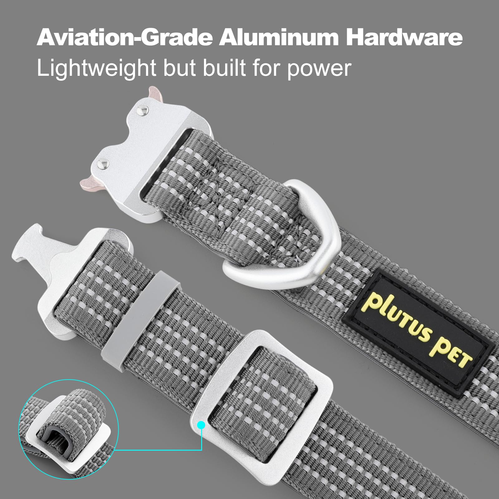 Plutus Pet Reflective Dog Collar with Aviation Aluminum Buckle, Neoprene Padded for comfort Lightweight - Image 4