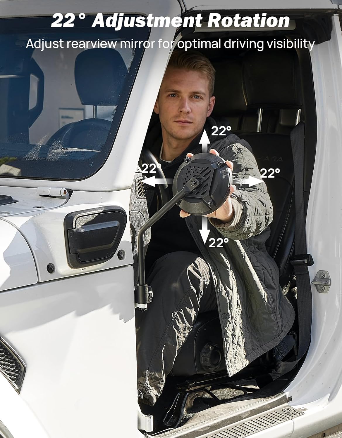 JOYTUTUS Mirrors Doors Off Compatible with 2007-2026 Wrangler JK JKU JL JLU Gladiator JT, Easier Install Door Hinge 6 Inch Mirror, Broad vision No Vibrate & Wobble