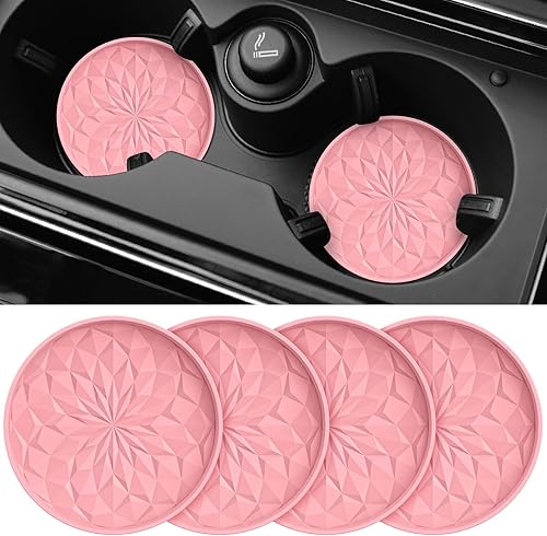 Miniatura 9 de ME.FAN Posavasos de automóvil para portavasos [4 unidades] – Alfombrillas de silicona para tazas de 2.75 pulgadas – Accesorios universales Paquete