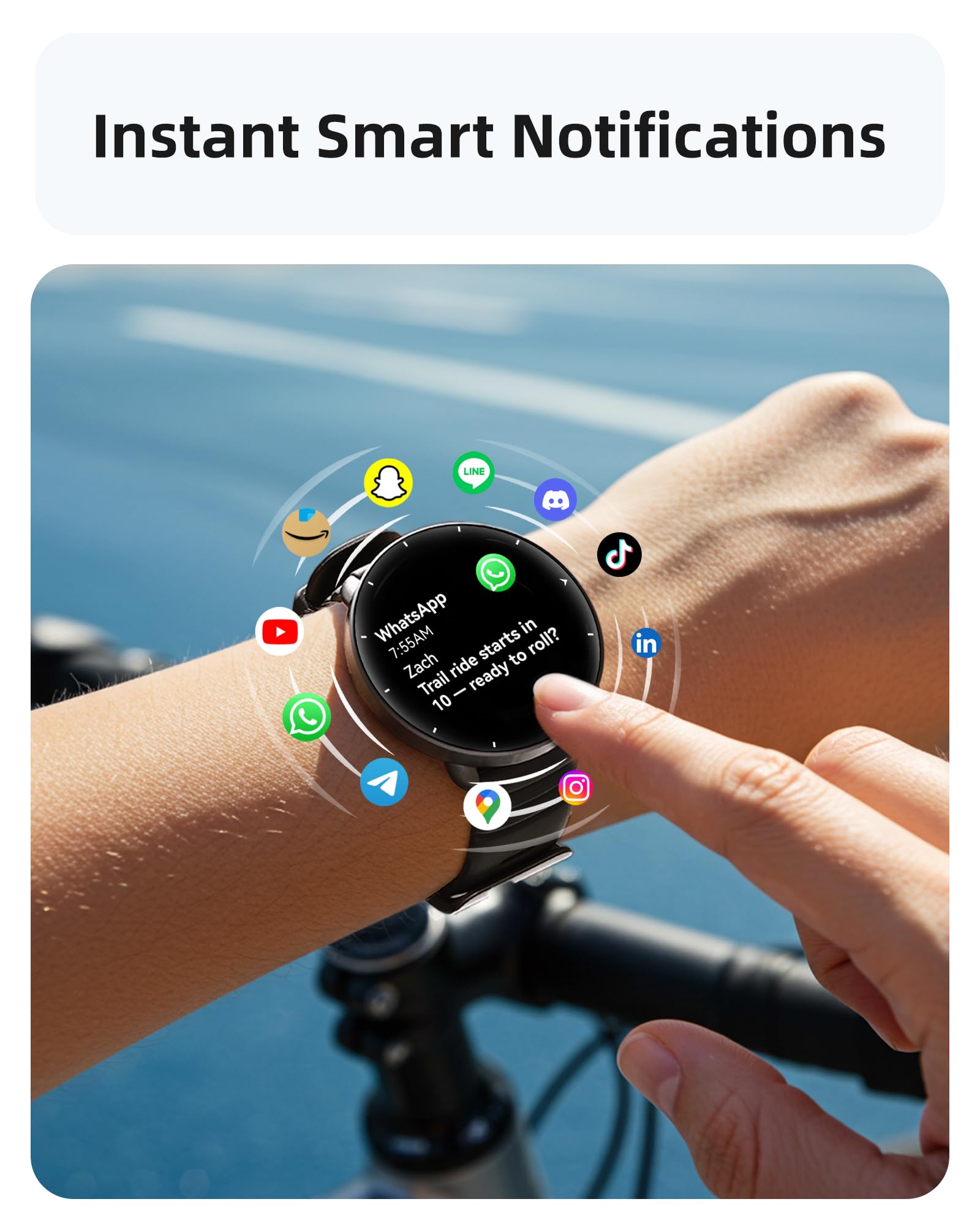 Parsonver Smartwatch dla Mężczyzn Kobiet, Wbudowany GPS, Wodoodporny 5 ATM do Pływania w Basenie i na Otwartych Akwenach, Zegarek Fitness z Wyświetlaczem AMOLED, Ponad 100 Trybów Sportowych, Puls, Sen