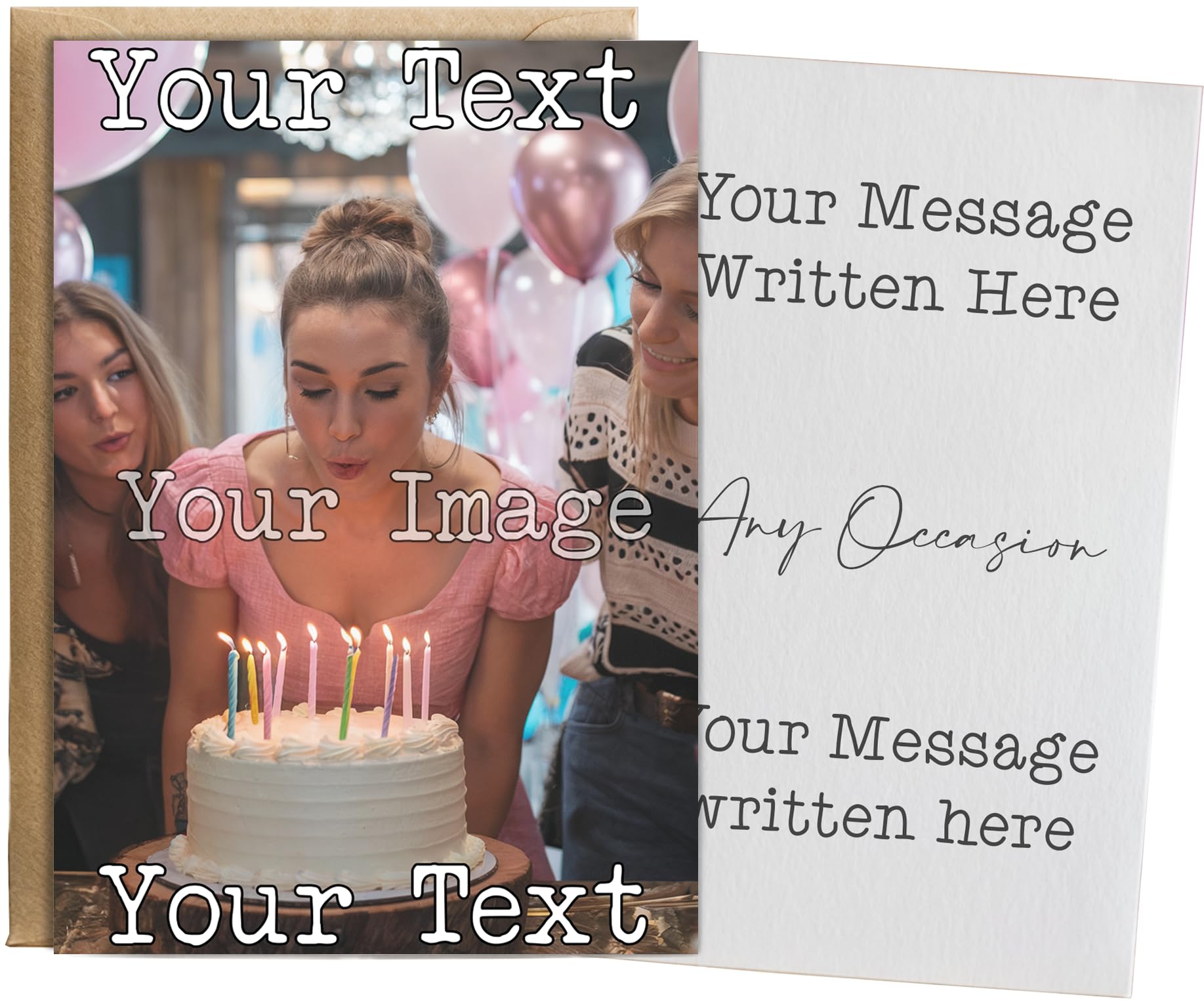 Hippowarehouse Personalised Birthday Card Inside and Out Funny Men Women With Envelope Custom Text Name Gift Him Her Son Daughter Photo Image Fathers Day Valentines Day