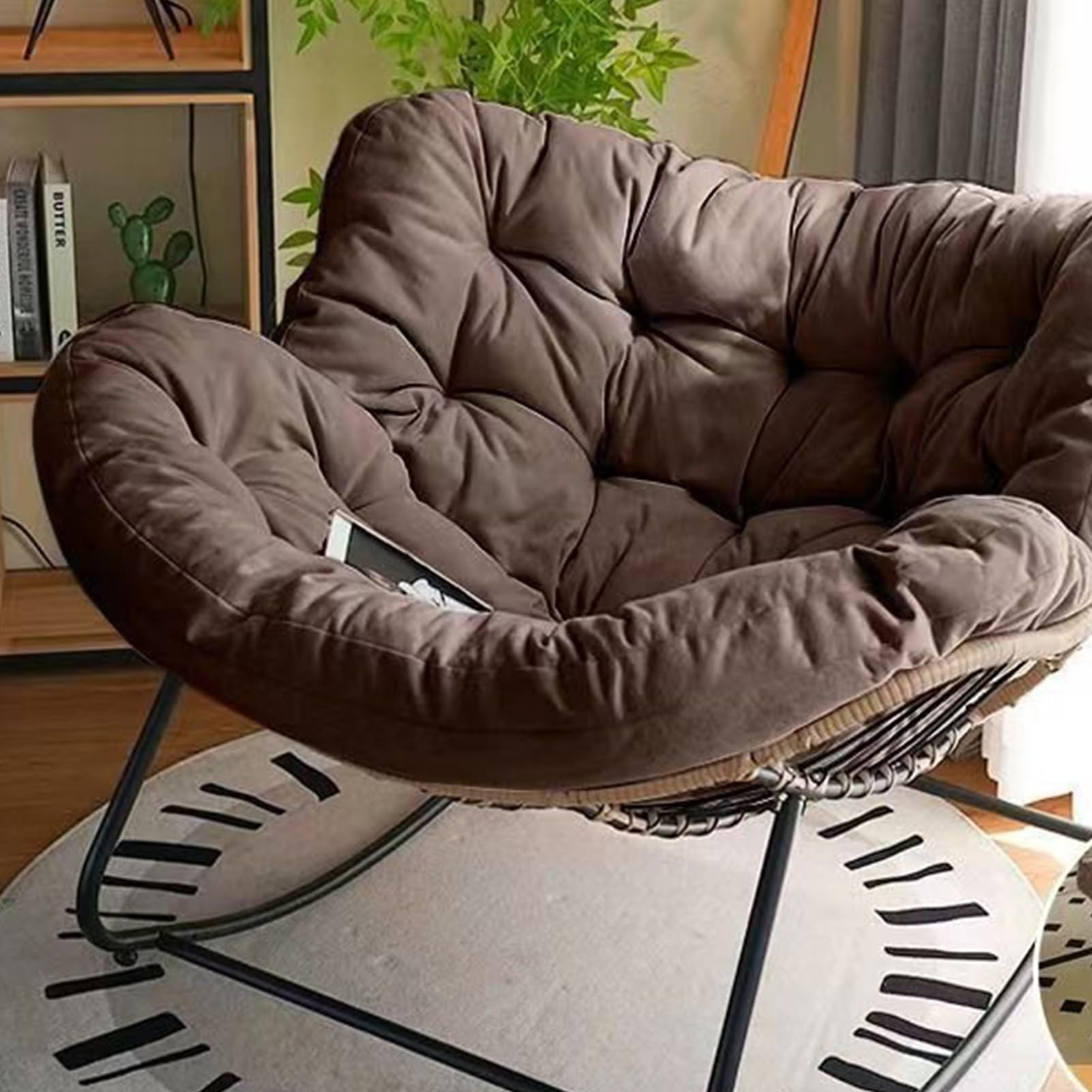 Fauteuil inclinable rembourré et confortable à coussins épais de jardin