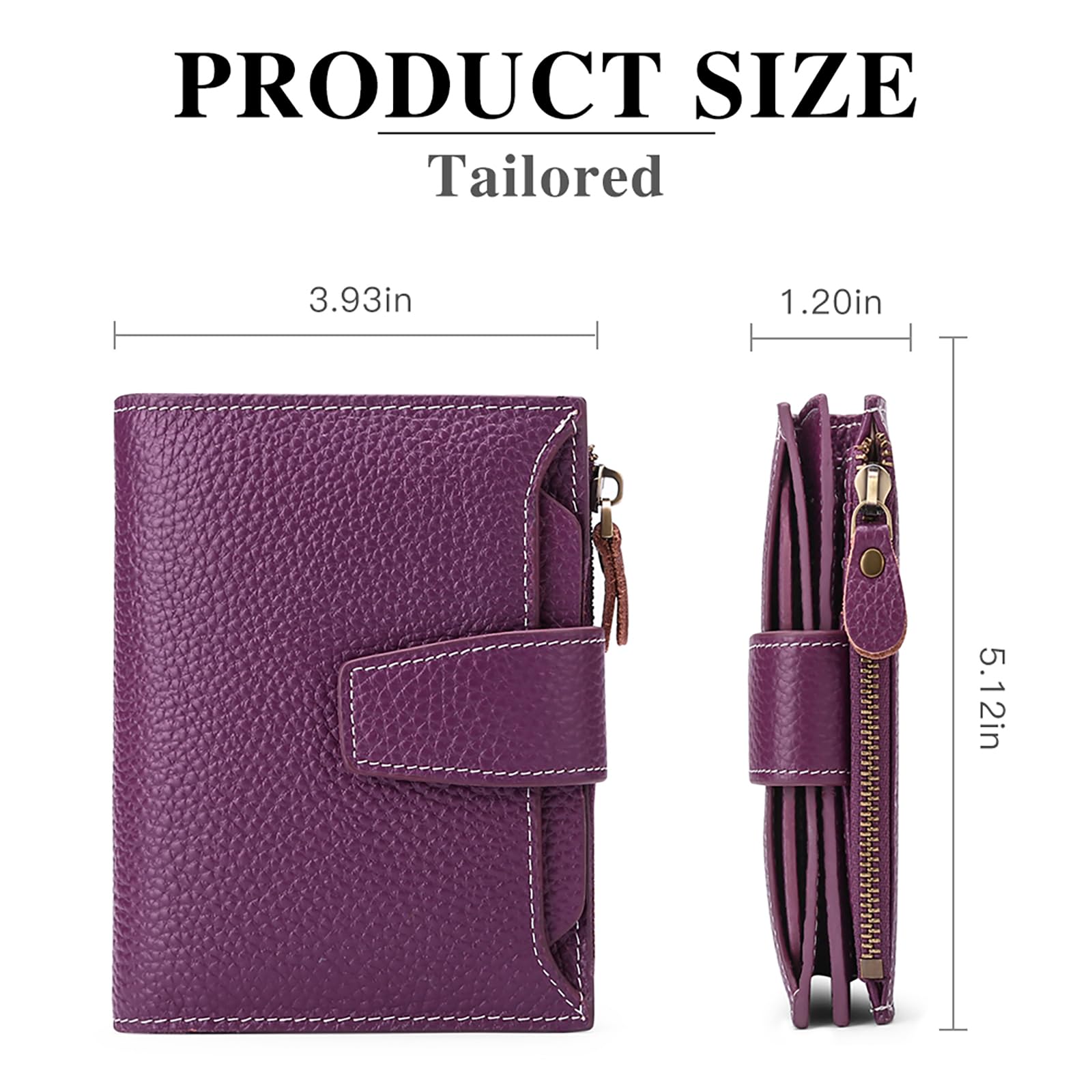 SENDEFN Portafoglio Donna in Pelle Vera Piccolo Portamonete Cute con Cerniera 14 Carte Portafoglio Donna Pelle con Tanti Scomparti