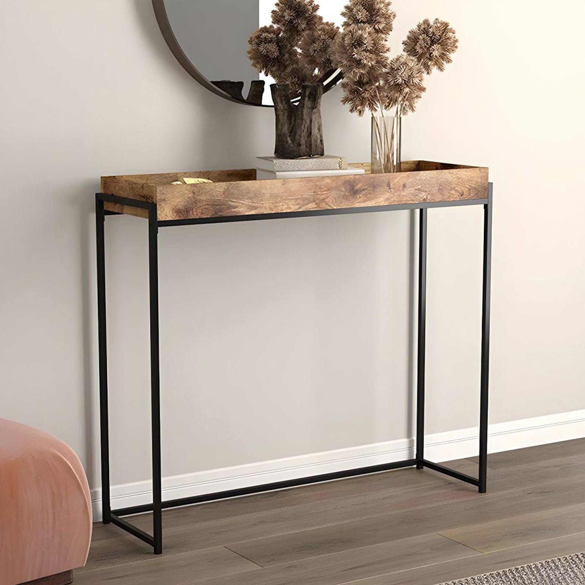 Tavolo da Console,Tavolino Vintage Consolle ingresso for Soggiorno, Ingresso, Corridoio, camera da letto(Brown,150x30cm)