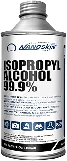 Nanoskin 99.9% Isopropyl Alcohol High-Purity IPA 13.53 Fl Oz (400 mL) – Fast Evaporation, No Residue Solvent for Electronics, PCB, 3D Print, Optics, Auto, Grease Removal | Rubbing Alcohol Single Pack