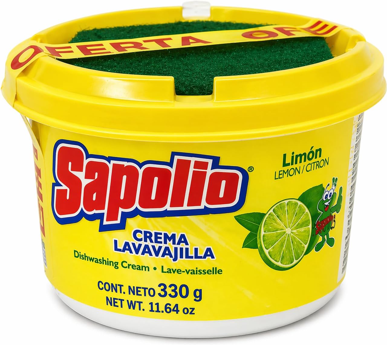 SAPOLIO Lemon Dishwashing Cream 330g – 2 Pack – Heavy Duty Grease Cleaner Paste – Concentrated Kitchen Cleaning Product image 2
