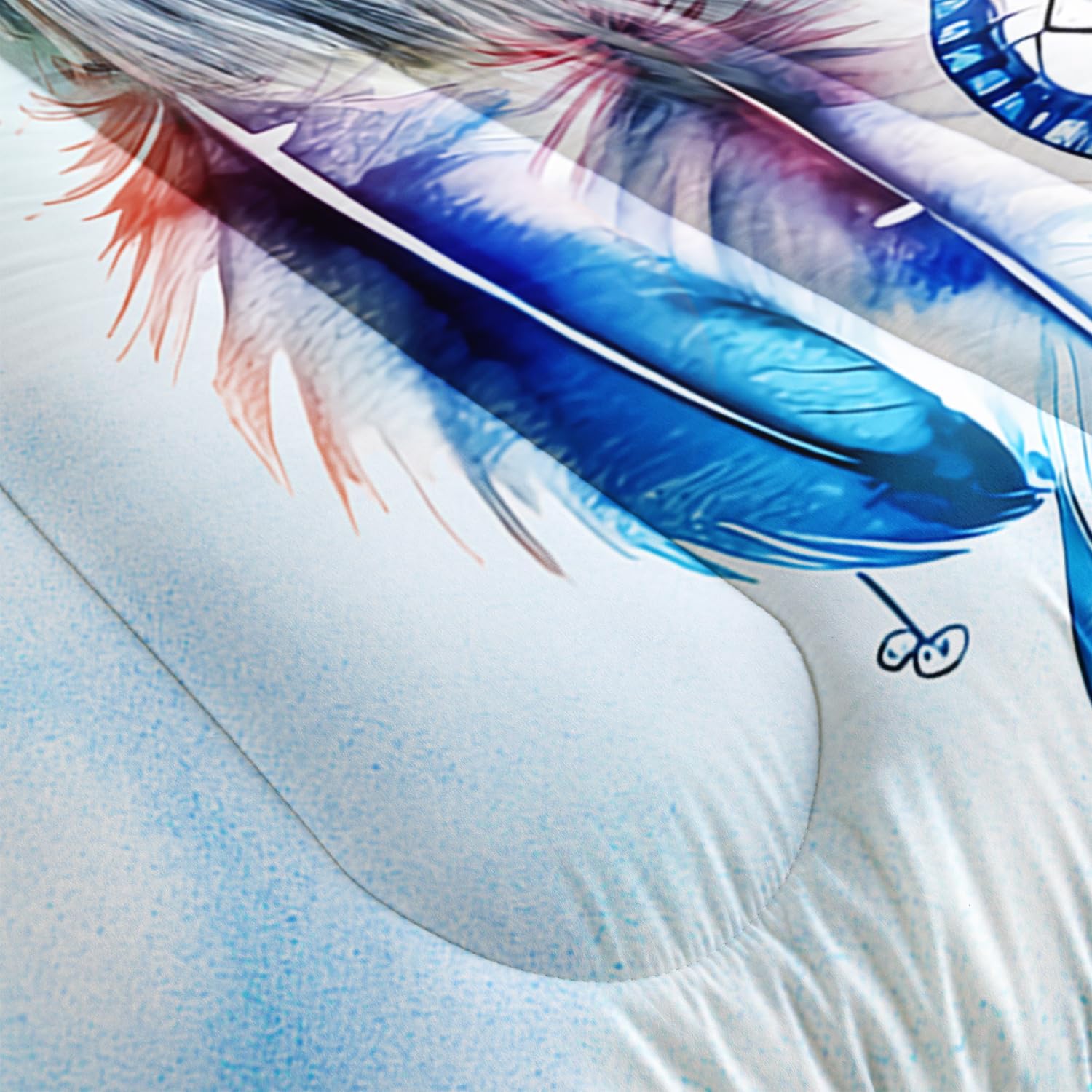 AILONEN Wolf Comforter Set - Queen Size, Native American Wolf Printed Duvet Set with 3 Pieces: 1 Quilt and 2 Pillowcases