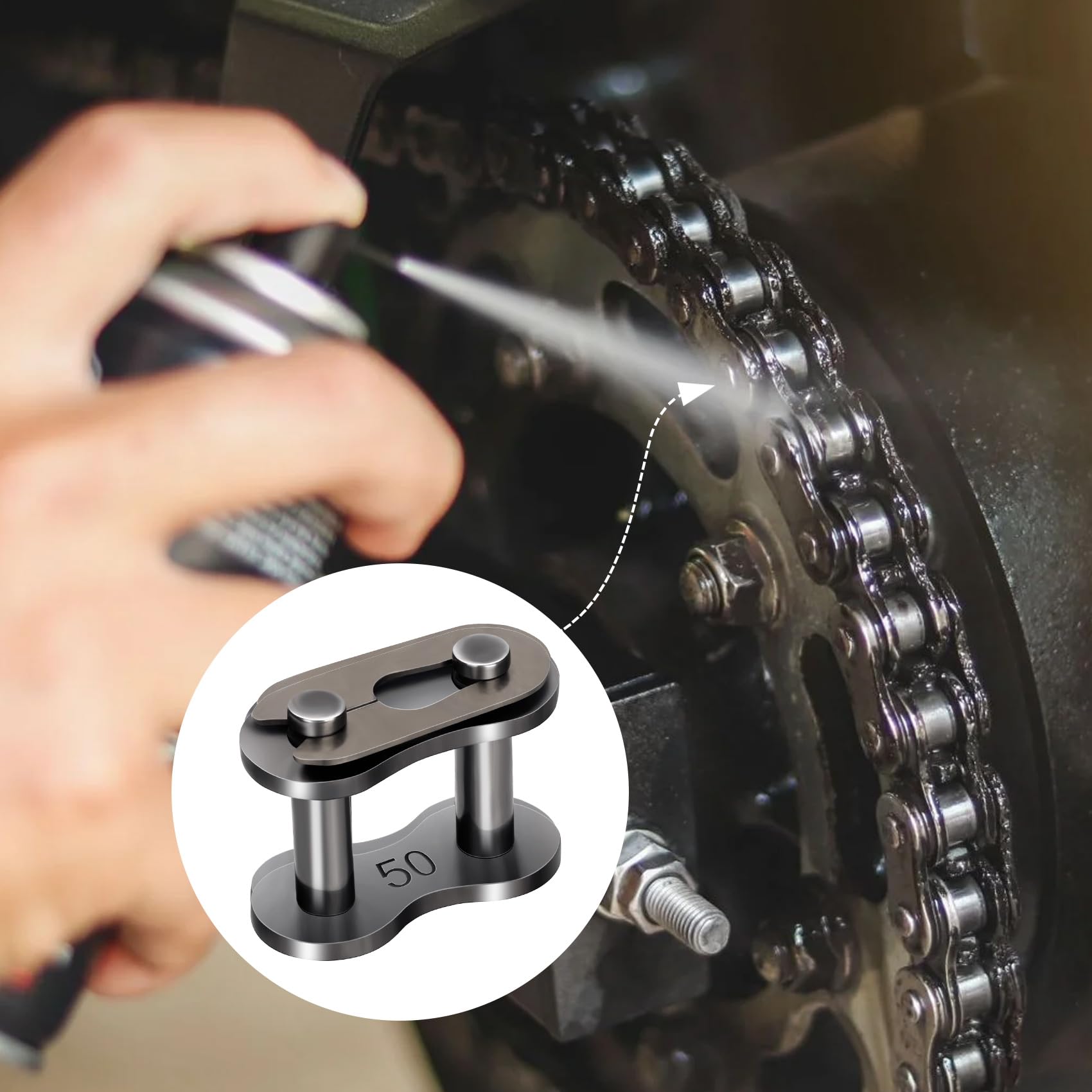 SmallCat 10 Stück #50 Rollenkettenverbindungsglieder, Karbonstahl, robuste industrielle Kettenglieder, Master-Verbindungsglied für Motorräder, Fahrräder, landwirtschaftliche Maschinen, Schneeräumer