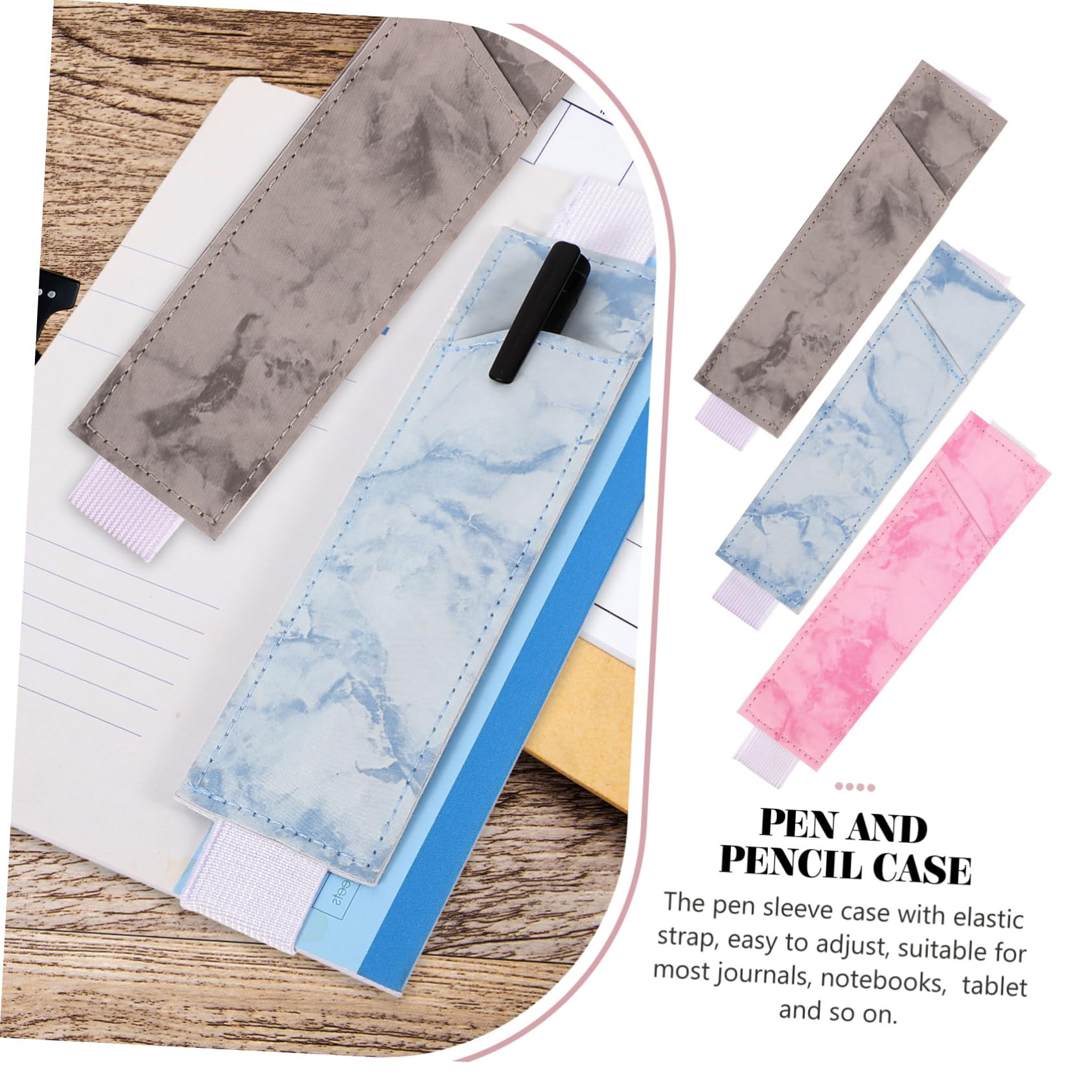 HOMSFOU 12pezzi Portapenne Per Notebook Pu Con Elastico Astuccio Per Penne Da Viaggio Custodia Multifunzionale Stile Per Taccuini e Agende