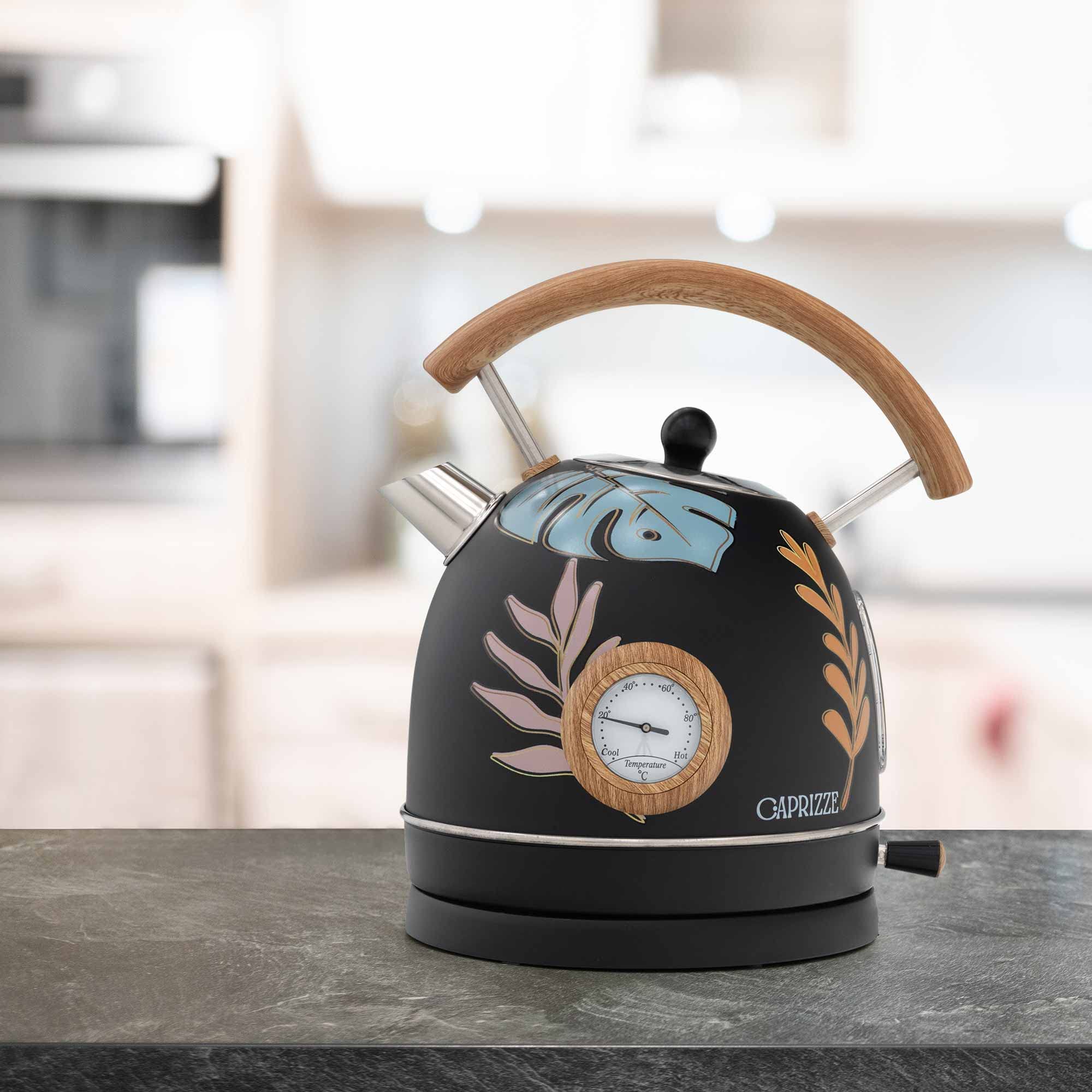 HERVIDOR/KETTLE ELÉCTRICO "NARA NEGRO DISEÑO - COLOR LEAVES" 2200W NATURE ECO DESIGN Cura della persona e salute