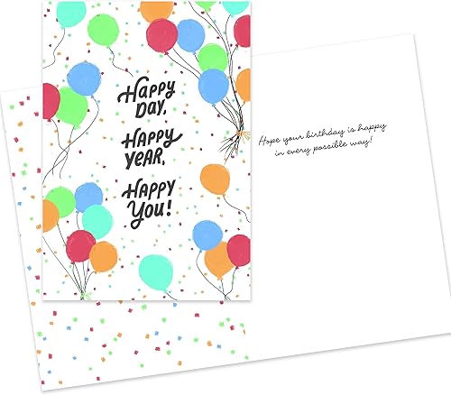Miniatura 4 de Hallmark Business Bulk - Paquete de 25 tarjetas de cumpleaños surtidas para empleados (pastel, velas y color), tarjetas de 5 x 7, mensaje en el