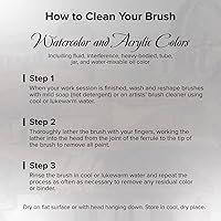 Vista 7 de Silver Brush Limited 15014 Silverwhite - Cepillo plano, acuarela, acrílicos, gouache o pincel de aceite, tamaño 4, mango largo