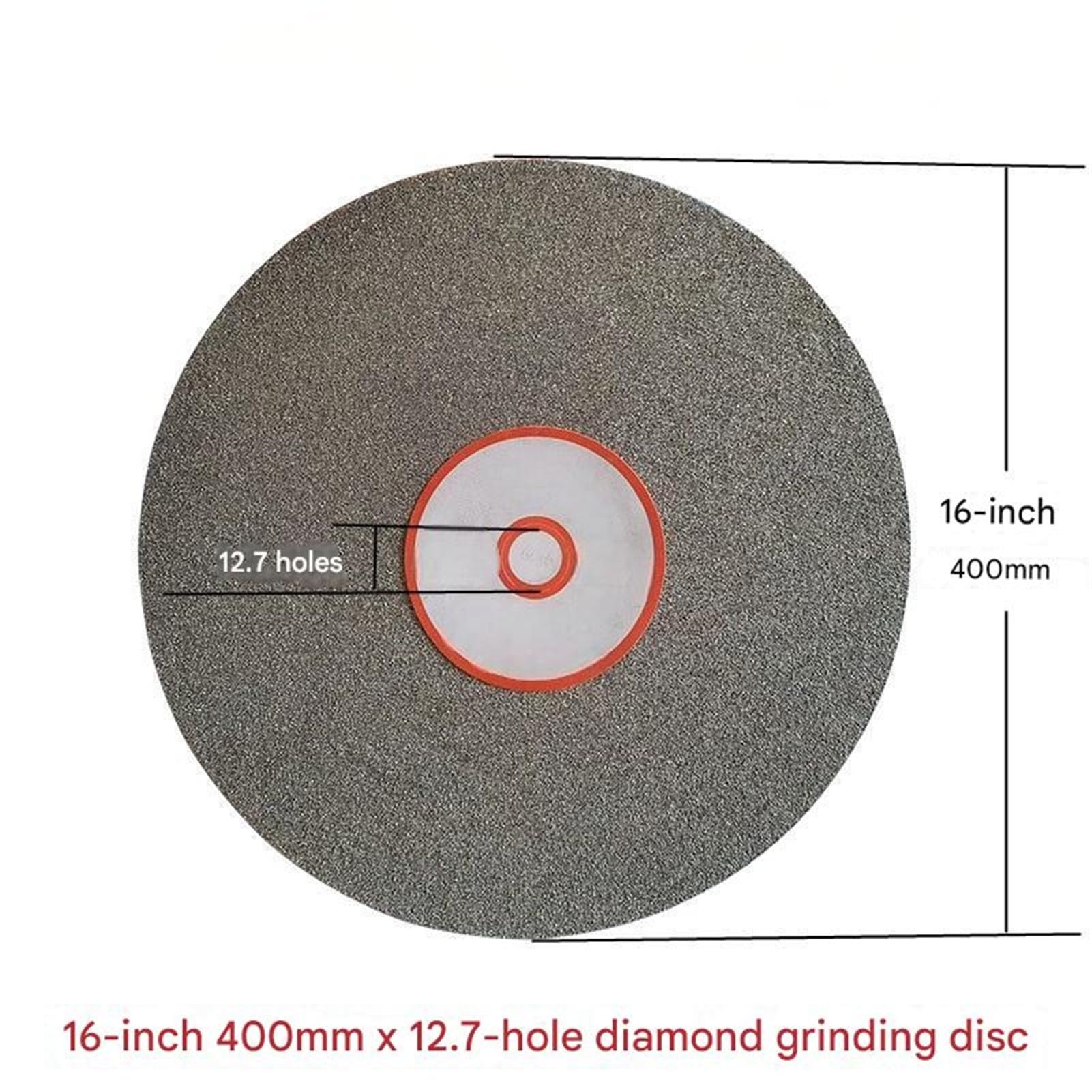 Disco abrasivo de diamantes y piedras preciosas, disco sello 400mm, 16 pulgadas 12,7 orificios, muela abrasiva aleación galvanizada, rectificado agua para amoladora angular(120Grit)