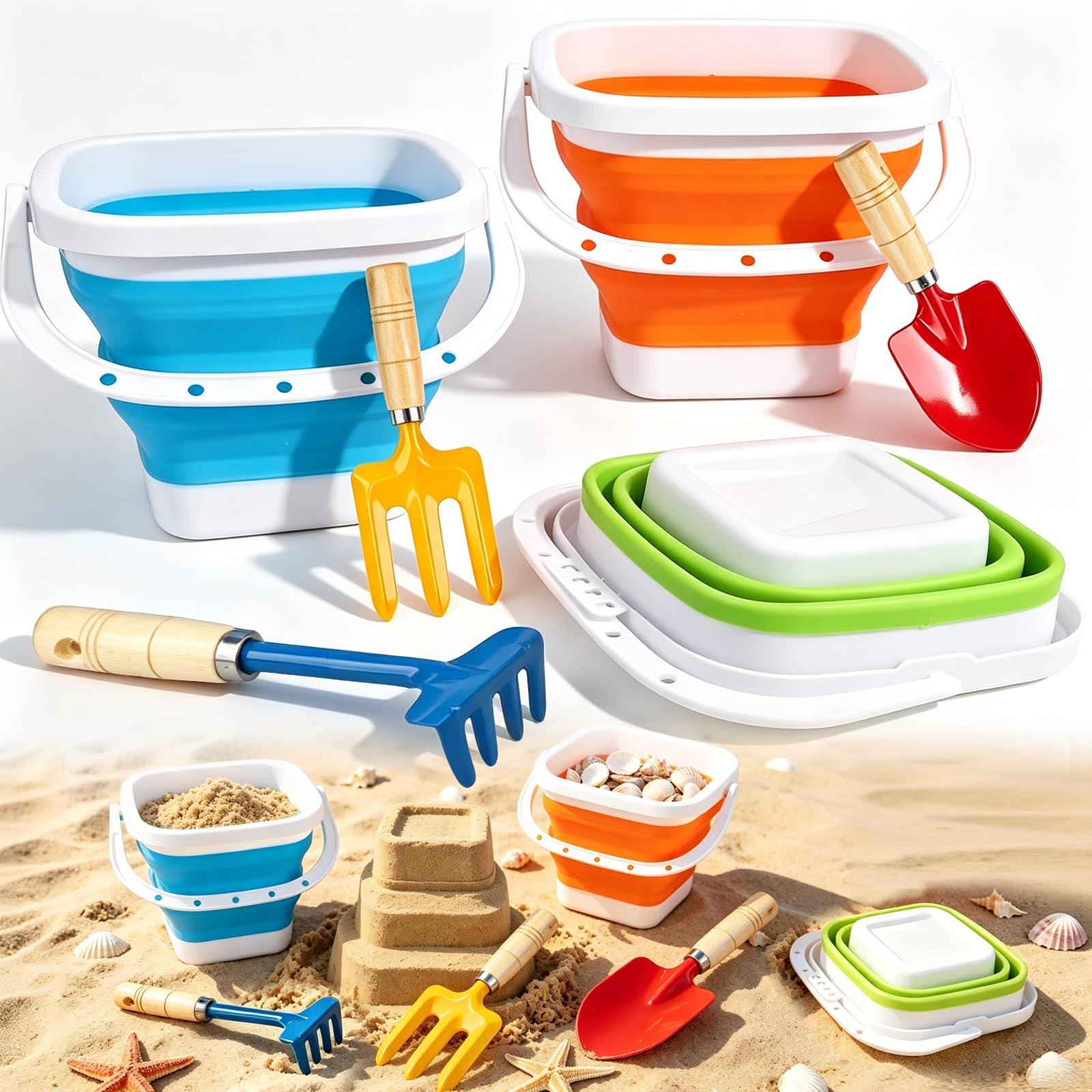 Gadget de voyage essentiel : outils pliants et seau pour le plein air