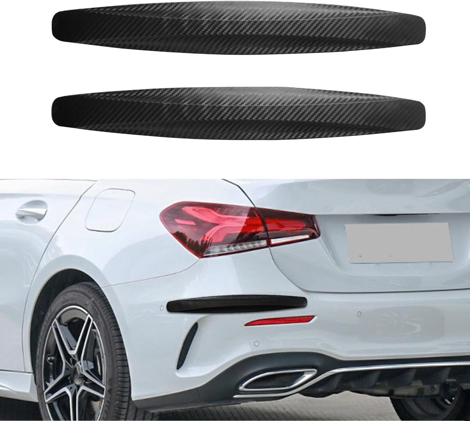 2 PCS Car Bumper Anti-Scratch Strips, Compatible with Aston Martin Rapide Lagonda Taraf Rapide E, Front and Rear Anti Collision Patch Protector,Black