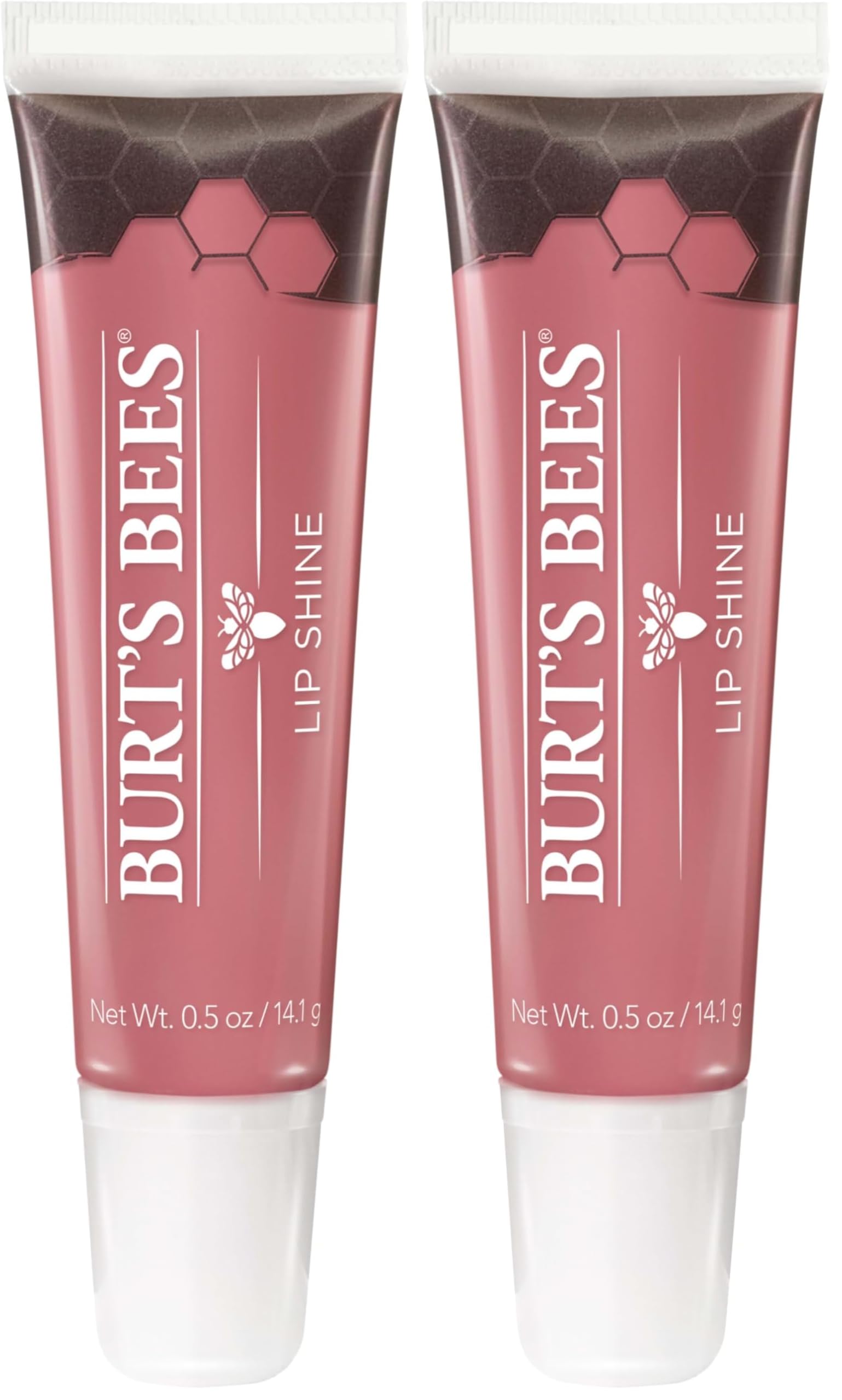 Burt's Bees Lip Care, Moisturizing Lip Shine for Women, 100% Natural, Blush, 0.5 Oz (Pack of 2)