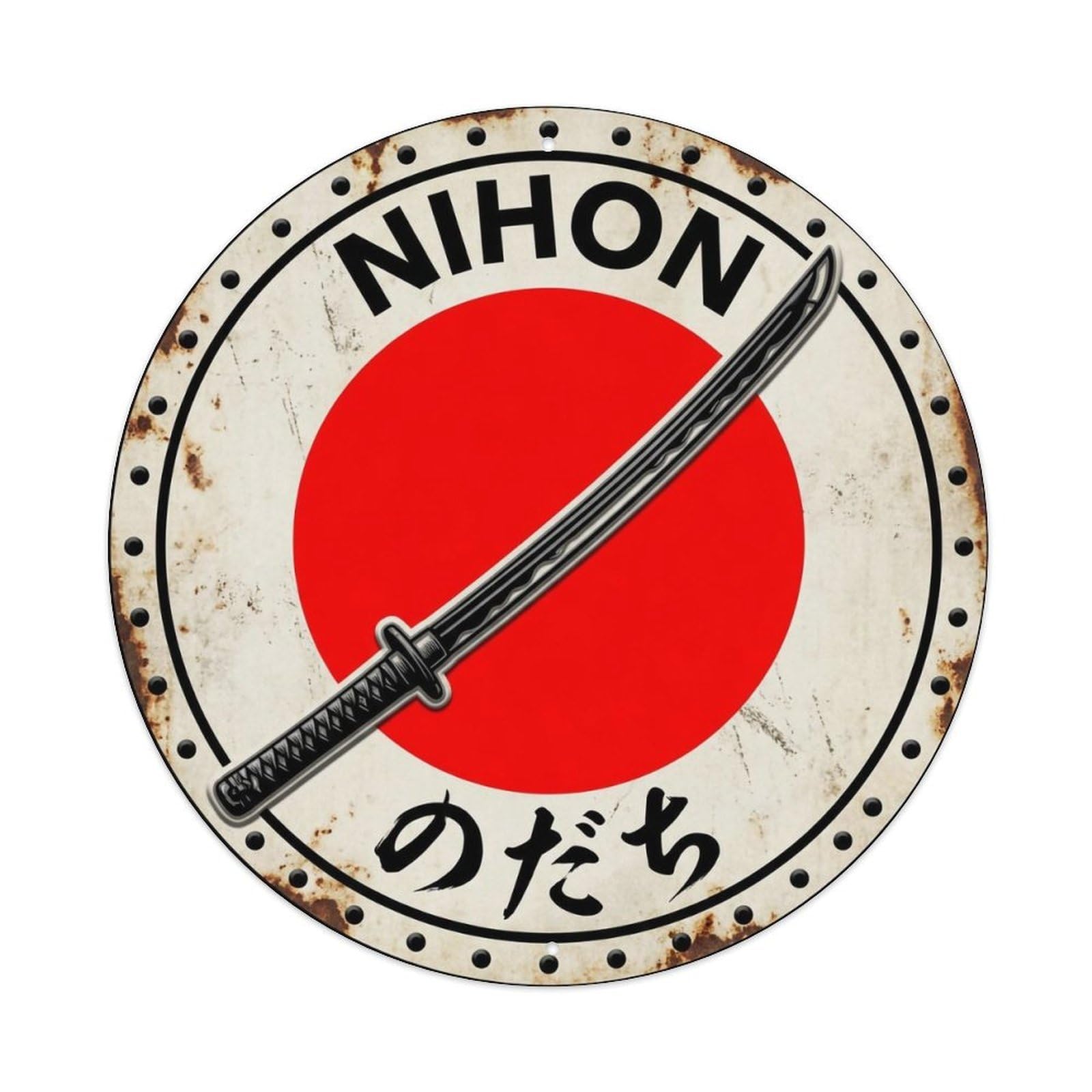 Nodachi Sword Nihon Blade Weapon Historic Metal Tin Sign