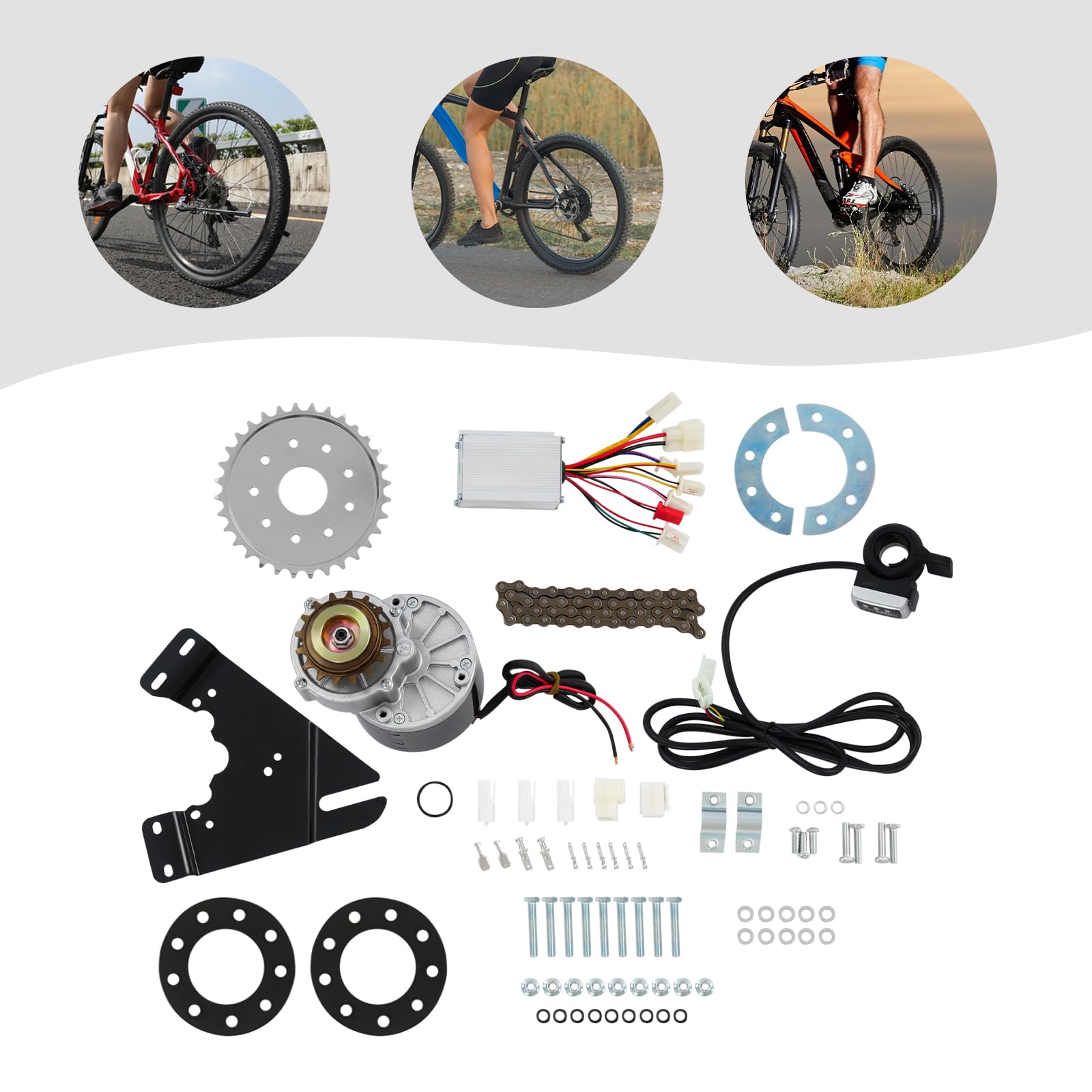 Elektro Fahrrad Motor Umbausatz 250W 24V, Elektro Conversion Twist Kit mit Daumengas & Controller - Fahrrad Motor Kit für Die Meisten Fahrradräder