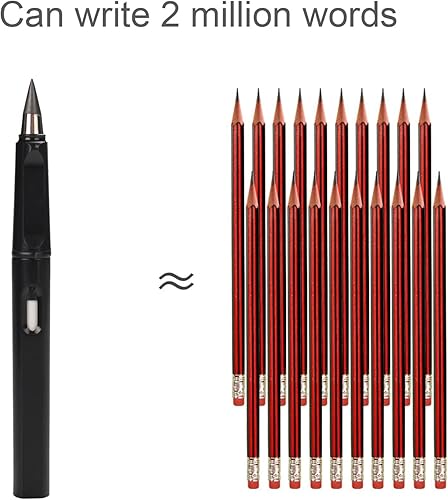 Miniatura 3 de Infinity Forever - Lápiz de regalo de Navidad – Juego de lápices sin tinta de metal infinito eterno de 0.028 in con borrador, no necesita afilado,