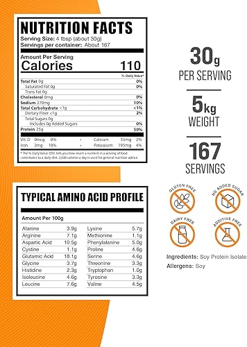 Miniatura 2 de BulkSupplements. com Polvo aislado de proteína de soja, proteína vegana en polvo, proteína de soja, polvo de proteína sin sabor, proteína