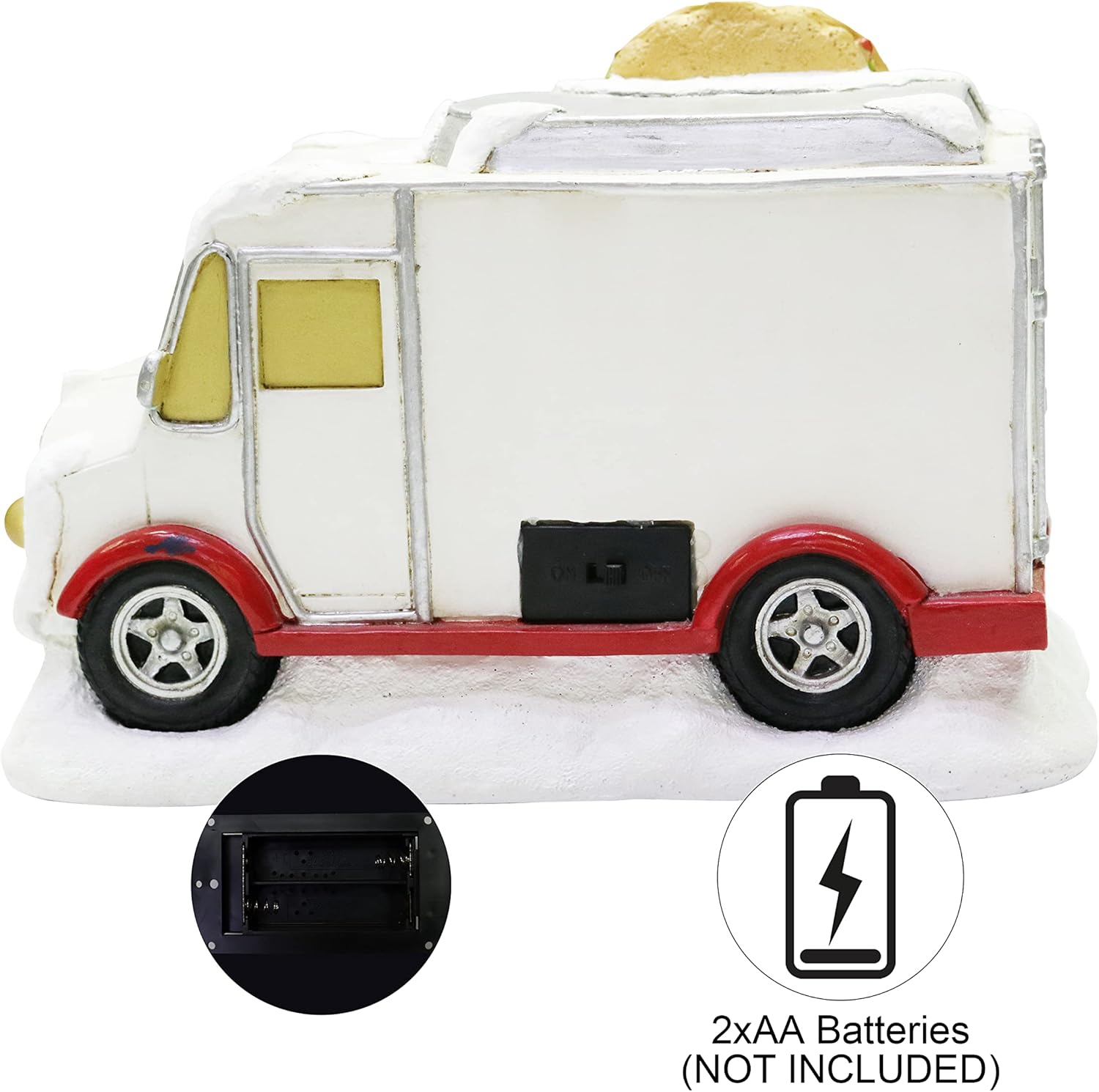 MOMENTS IN TIME Christmas Village Food Truck Street Vendor with LED Lights - Battery Operated (not Included) (Taco)