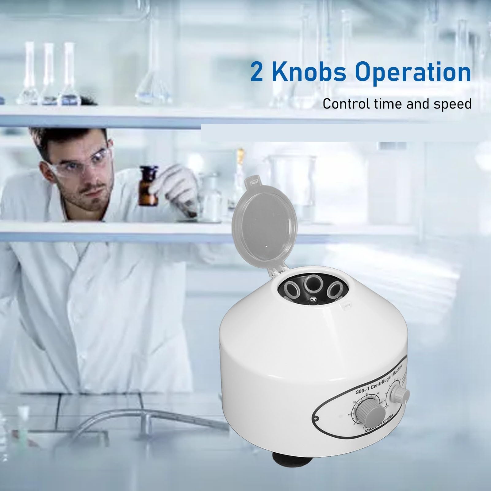 Centrífuga para laboratorios, Centrífuga de sobremesa laboratorio 800-1, 4000 RPM, x g, eléctrica, con temporizador y control velocidad, 12 ml 6 tubos escuelas e investigaciones científicas
